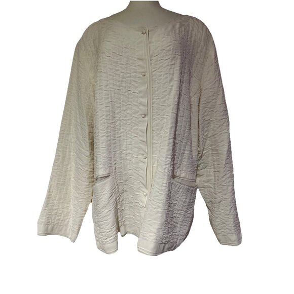 Eileen Fisher Jackets & Blazers - EILEEN FISHER Silk Quilted Boxy Jacket Cream Quiet Luxury Neutral Size 3X Plus